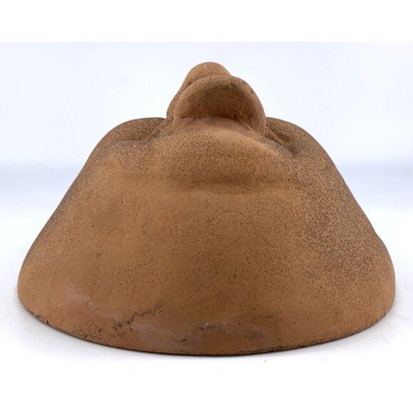 Red Clay Face Tongue Out Whimsical Decor Sun Face Wall Hanging Pottery 6.25" - Picture 2 of 6